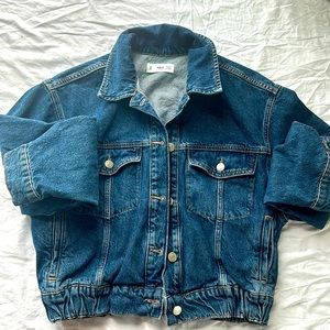 MNG Mango denim bomber jacket.